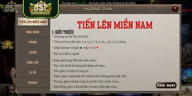 Bài tiến lên miền Nam và những thông tin cơ bản Bài tiến lên miền Nam và những thông tin cơ bản