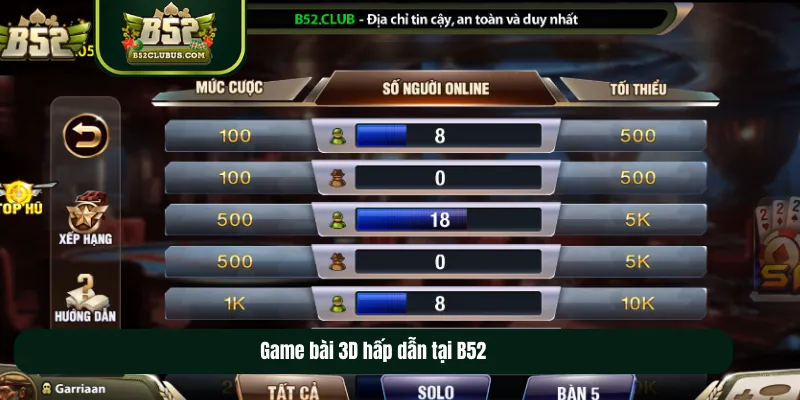 Game bài 3D hấp dẫn tại B52 Game bài 3D hấp dẫn tại B52